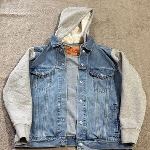 Levi's Blue Denim Jacket with Gray Sleeves  Medium relaxed.  Gently used